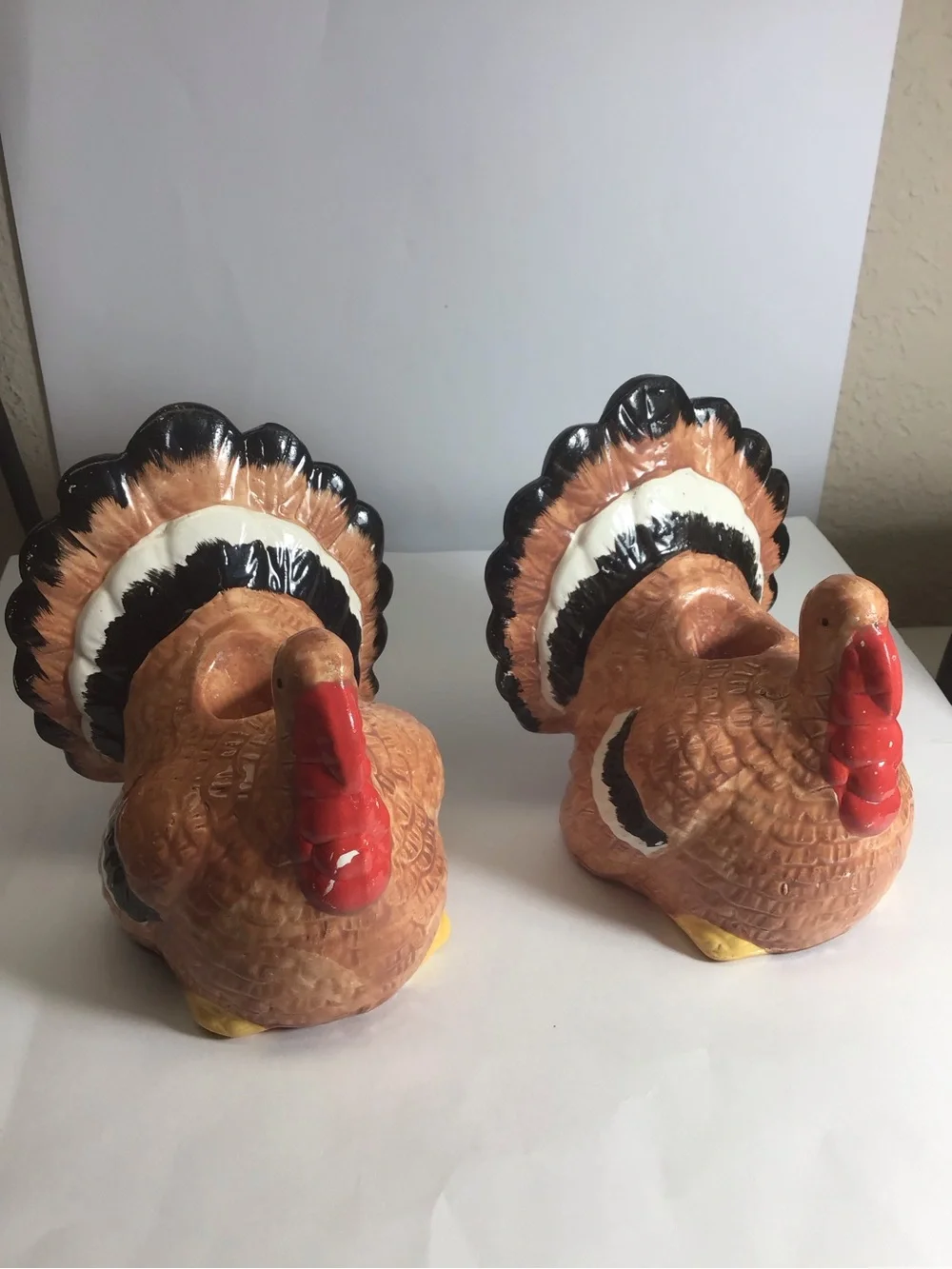 Ceramic Turkey Candleholders- set of 2